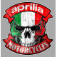 APRILIA Skull Head " dessiné vieilli " Sticker  vinyle laminé