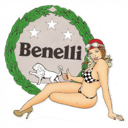 BENELLI Pin Up  gauche Sticker  vinyle laminé