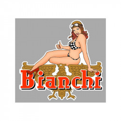 BIANCHI Pin Up gauche Sticker vinyle laminé