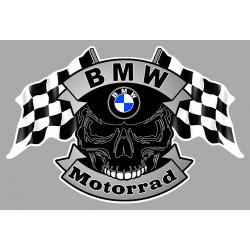 BMW Mottorad Skull-Flags  laminated decal