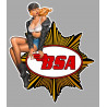 BSA Pin Up Vintage gauche  Sticker vinyle laminé