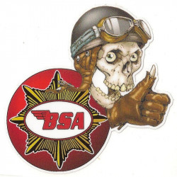 BSA Skull  droit  Sticker vinyle laminé