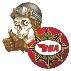 BSA left Skull  laminated decal