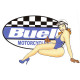 BUELL Pin Up gauche Sticker vinyle laminé