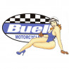 BUELL left Pin Up laminated decal