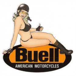 BUELL Pin Up droite Sticker vinyle laminé