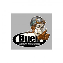 BUELL Skull  droit Sticker vinyle laminé