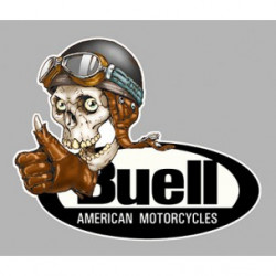 BUELL Skull  gauche Sticker vinyle laminé