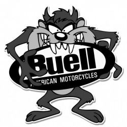 BUELL TAZ NOIR Sticker vinyle laminé