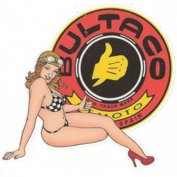 BULTACO  Pin Up droite  Sticker vinyle laminé