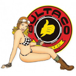 BULTACO  Pin Up Rangos droite  Sticker vinyle laminé