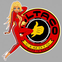 BULTACO  Pin Up  droite  Sticker vinyle laminé