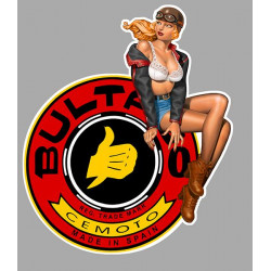 BULTACO  Pin Up Vintage  droite  Sticker vinyle laminé