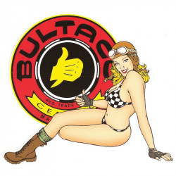 BULTACO left Rangos Pin Up  laminated decal