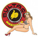 BULTACO  Pin Up gauche  Sticker vinyle laminé