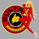 BULTACO  Pin Up  gauche  Sticker vinyle laminé