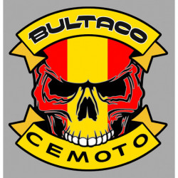 BULTACO  Skull Head  Sticker vinyle laminé