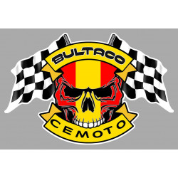 BULTACO  Skull Head Flags  Sticker vinyle laminé