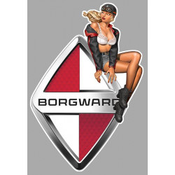 BORGWARD Vintage  Pin Up droite Sticker vinyle laminé