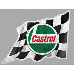 CASTROL Flag droit  Vieilli  Sticker vinyle laminé