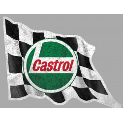 CASTROL Flag gauche  Vieilli  Sticker vinyle laminé