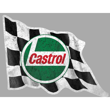 CASTROL Flag gauche  Vieilli  Sticker vinyle laminé