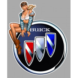 BUICK  left Vintage Pin Up laminated decal