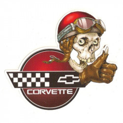 CHEVROLET Corvette Skull droit  Sticker vinyle laminé