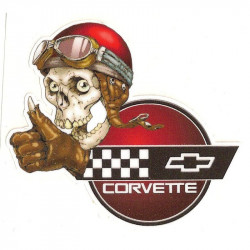 CHEVROLET Corvette Skull gauche  Sticker vinyle laminé