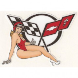 CHEVROLET Corvette right  Pin Up  laminated decal