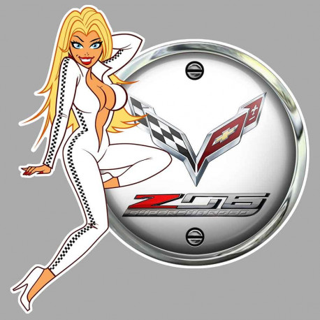 CHEVROLET Corvette Pin Up droite  Sticker vinyle laminé