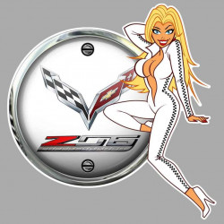 CHEVROLET Corvette left Pin Up  laminated decal