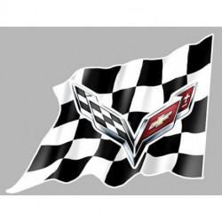 CHEVROLET Corvette Flag droit Sticker vinyle laminé