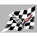 CHEVROLET Corvette Flag droit Sticker vinyle laminé