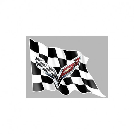 CHEVROLET Corvette left  Flag  laminated decal