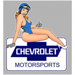 CHEVROLET Motorsports Pin Up droite Sticker vinyle laminé