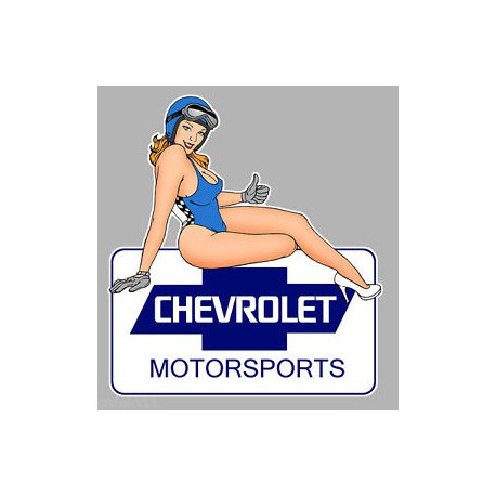 CHEVROLET Motorsports Pin Up droite Sticker vinyle laminé