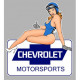 CHEVROLET Motorsports Pin Up gauche Sticker vinyle laminé