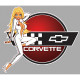 CHEVROLET Corvette  Pin Up droite Sticker vinyle laminé