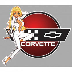 CHEVROLET Corvette  Pin Up droite Sticker vinyle laminé