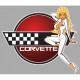CHEVROLET Corvette  Pin Up gauche Sticker vinyle laminé