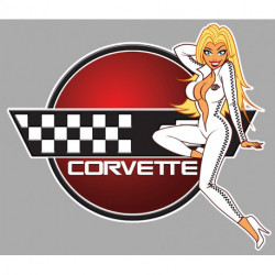 CHEVROLET Corvette left Pin Up  laminated decal