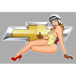 CHEVROLET  Pin Up gauche Sticker vinyle laminé