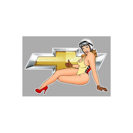 CHEVROLET  Pin Up gauche Sticker vinyle laminé