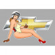 CHEVROLET  Pin Up droite Sticker vinyle laminé