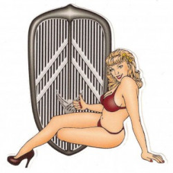 CITROËN Traction left Pin Up  laminated decal