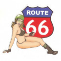 ROUTE 66  Pin up droite Sticker vinyle laminé