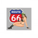 ROUTE 66  Pin up gauche Sticker vinyle laminé