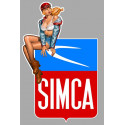 SIMCA left Vintage Pin Up Laminated decal