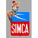 SIMCA Pin Up Vintage gauche Sticker vinyle laminé